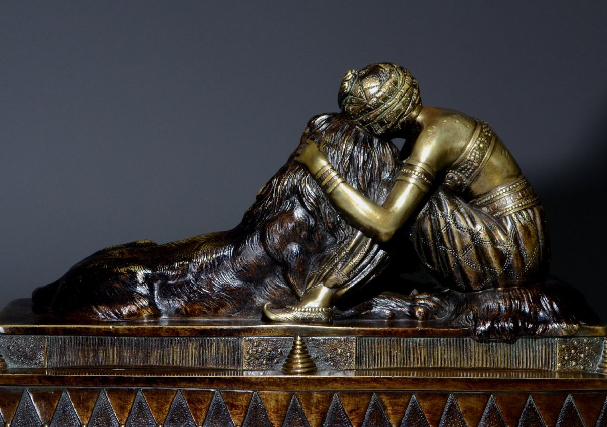 Dh. Chiparus. Bronze Sculpture Circa 1925. Art Deco Orientalist -photo-2