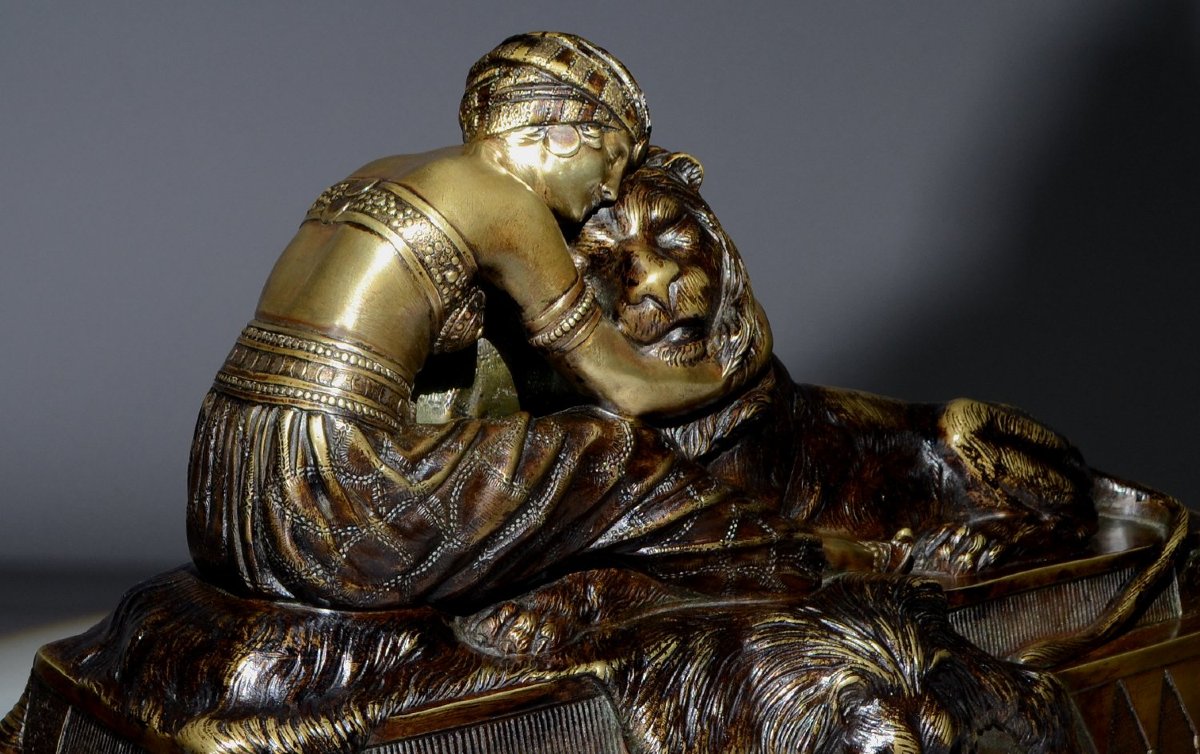 Dh. Chiparus. Bronze Sculpture Circa 1925. Art Deco Orientalist -photo-4