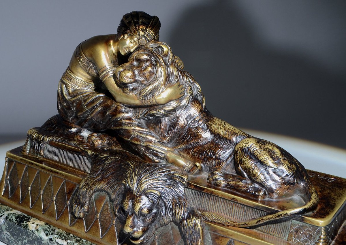 Dh. Chiparus. Bronze Sculpture Circa 1925. Art Deco Orientalist -photo-6
