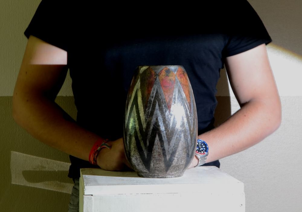 Claudius Linossier Art Deco Dinanderie Vase-photo-1