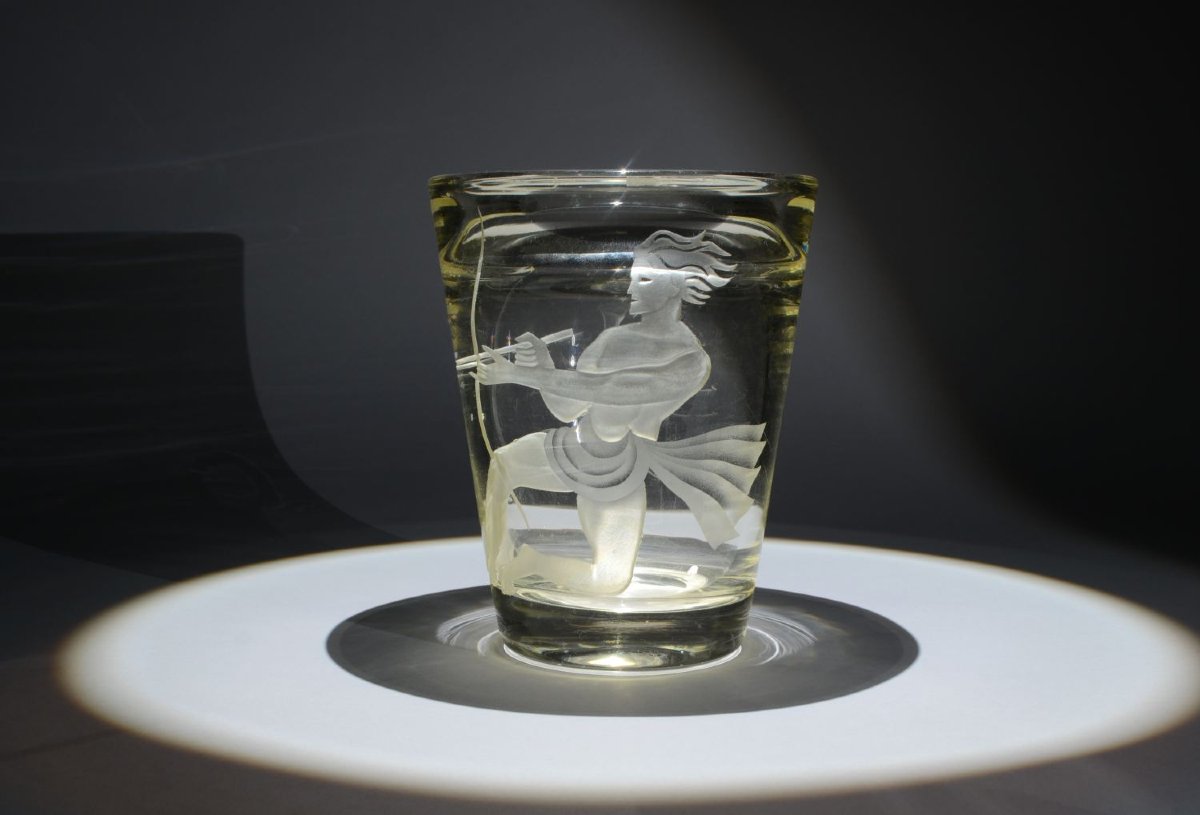 Art Deco Vase, Ad Copier, Netherlands. Thick Glass. -photo-2