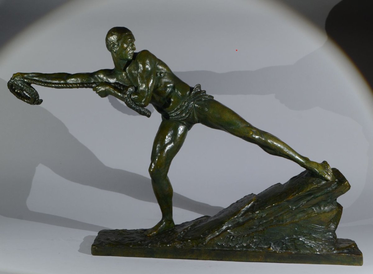 Très grande sculpture bronze art deco Pierre Le Faguays vers 1930