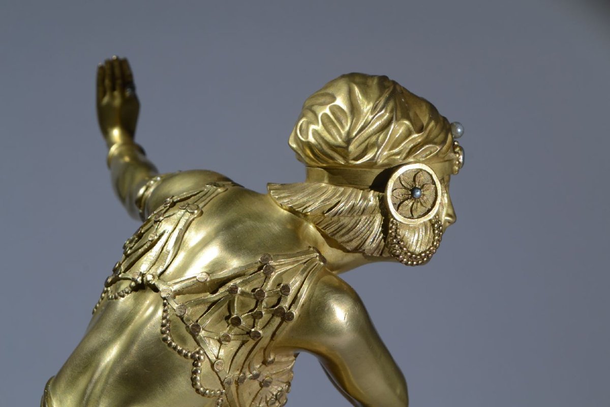 Claire Colinet. Bronze Sculpture. Hindu Dancer. Art Deco. Orientalist.-photo-7