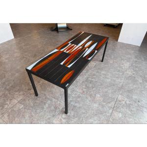 Authentic Navette Coffee Table By Roger Capron 1950 Design.