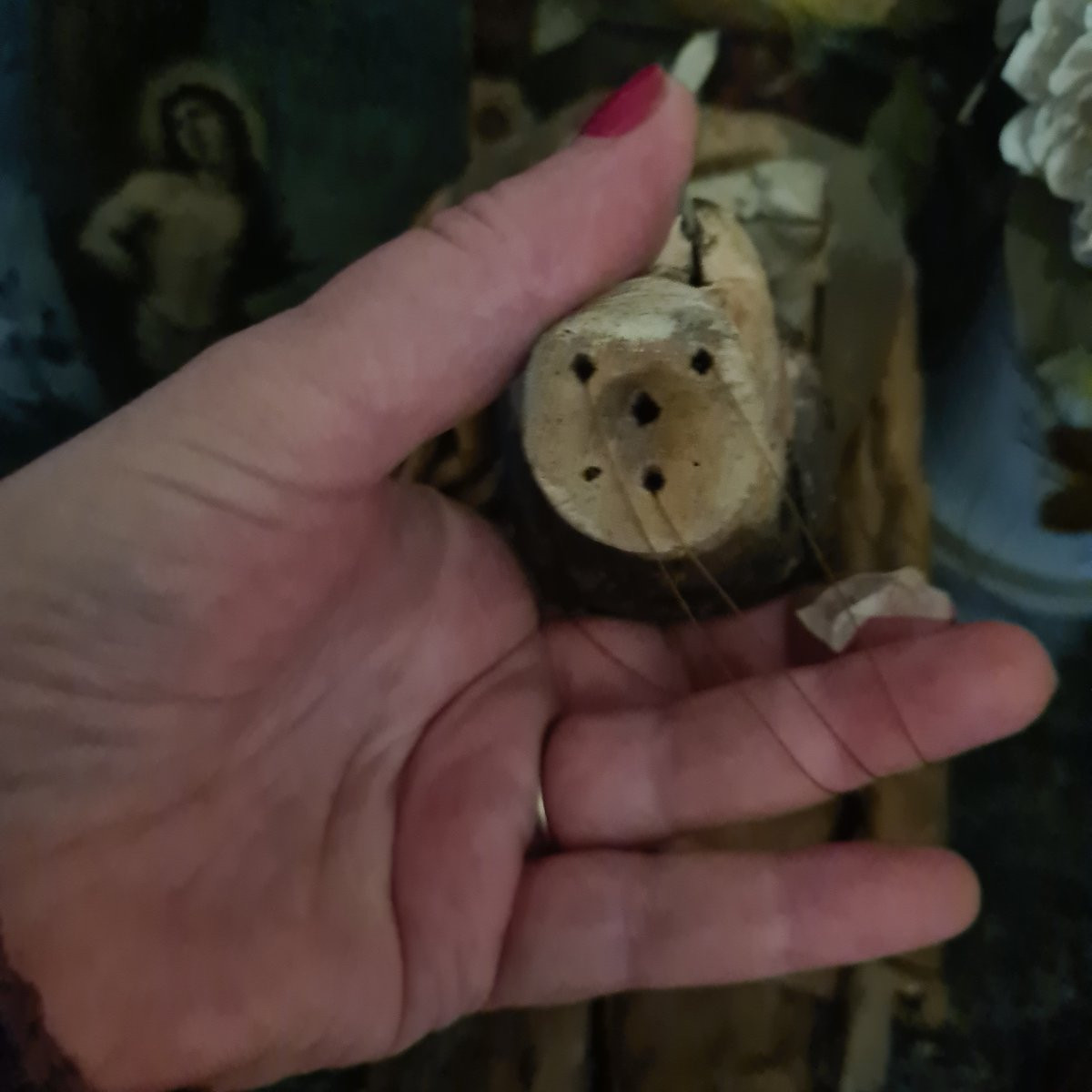 Pair Of Late 19th Century Of Wooden Puppets With Original Clothing-photo-3