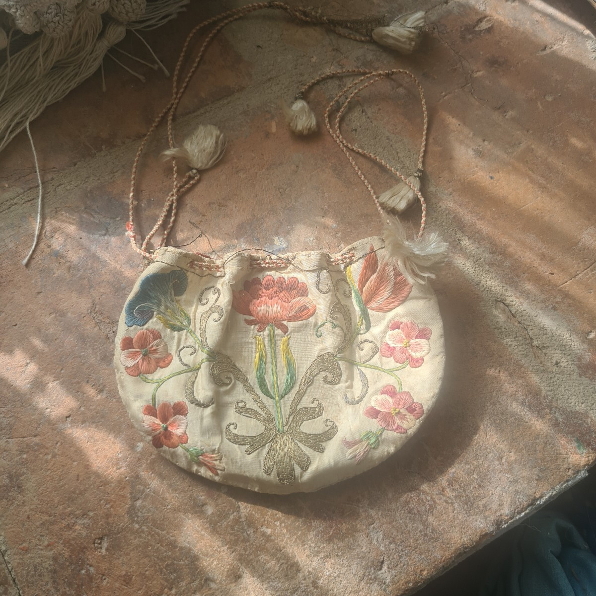 Small Embroidered Purse 18th Century