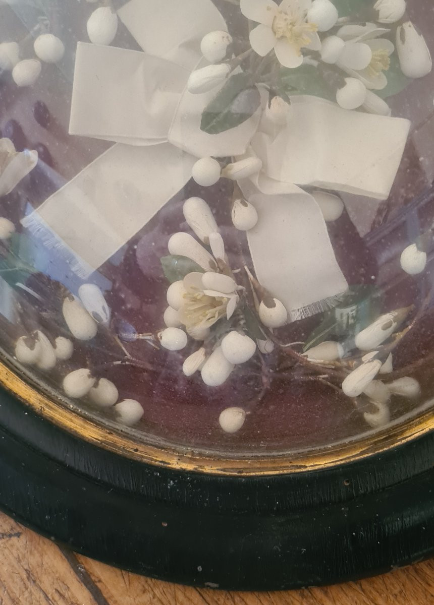 Cadre Napoléon III avec fleurs de cire-photo-2