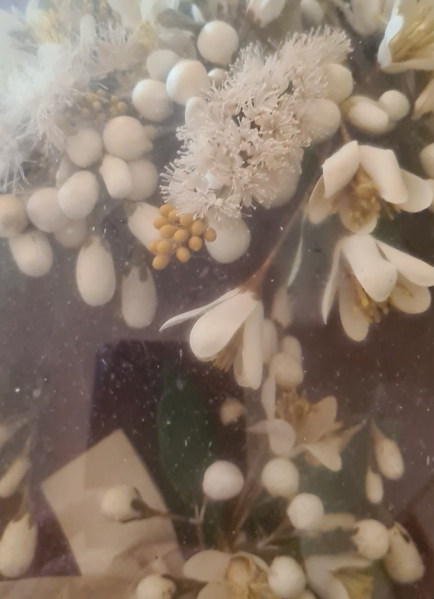 Cadre Napoléon III avec fleurs de cire-photo-3