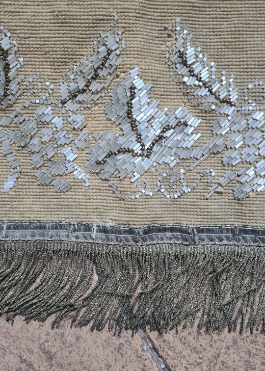 Tissu brodé avec perles de verre-photo-2