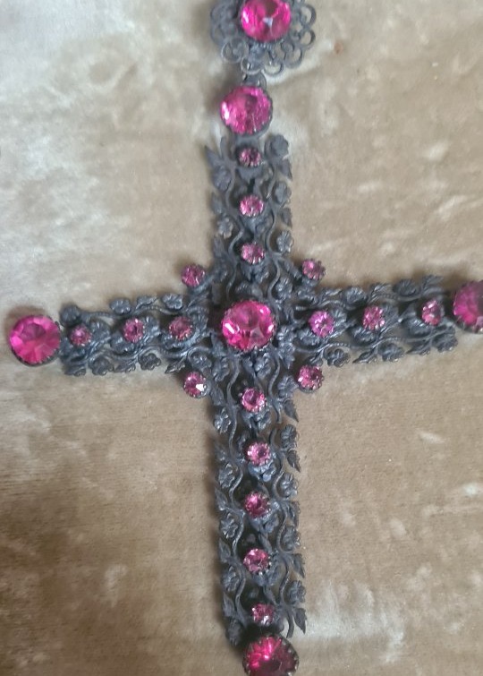 Croix avec strass en argent-photo-2