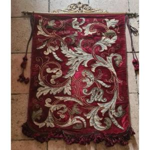 Antique Banner With A Pole