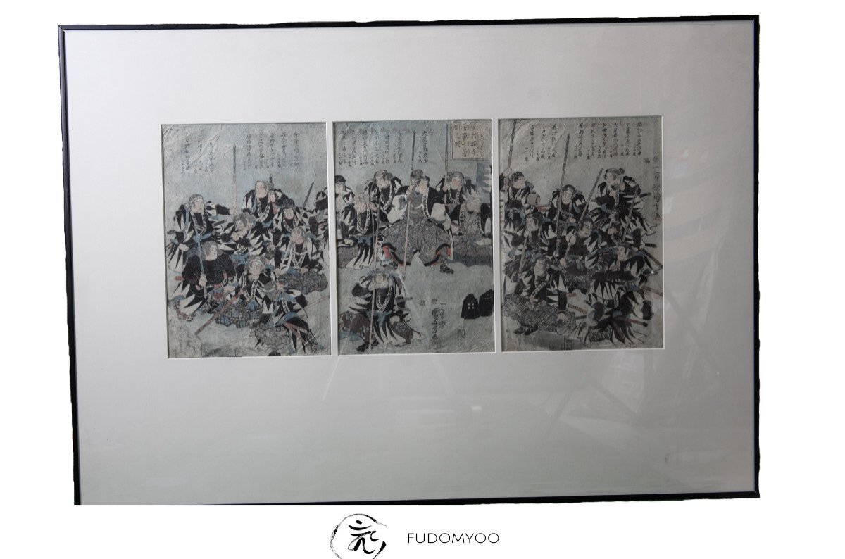 6 Japanese Glass Prints 47 Ronin Samurai -photo-3