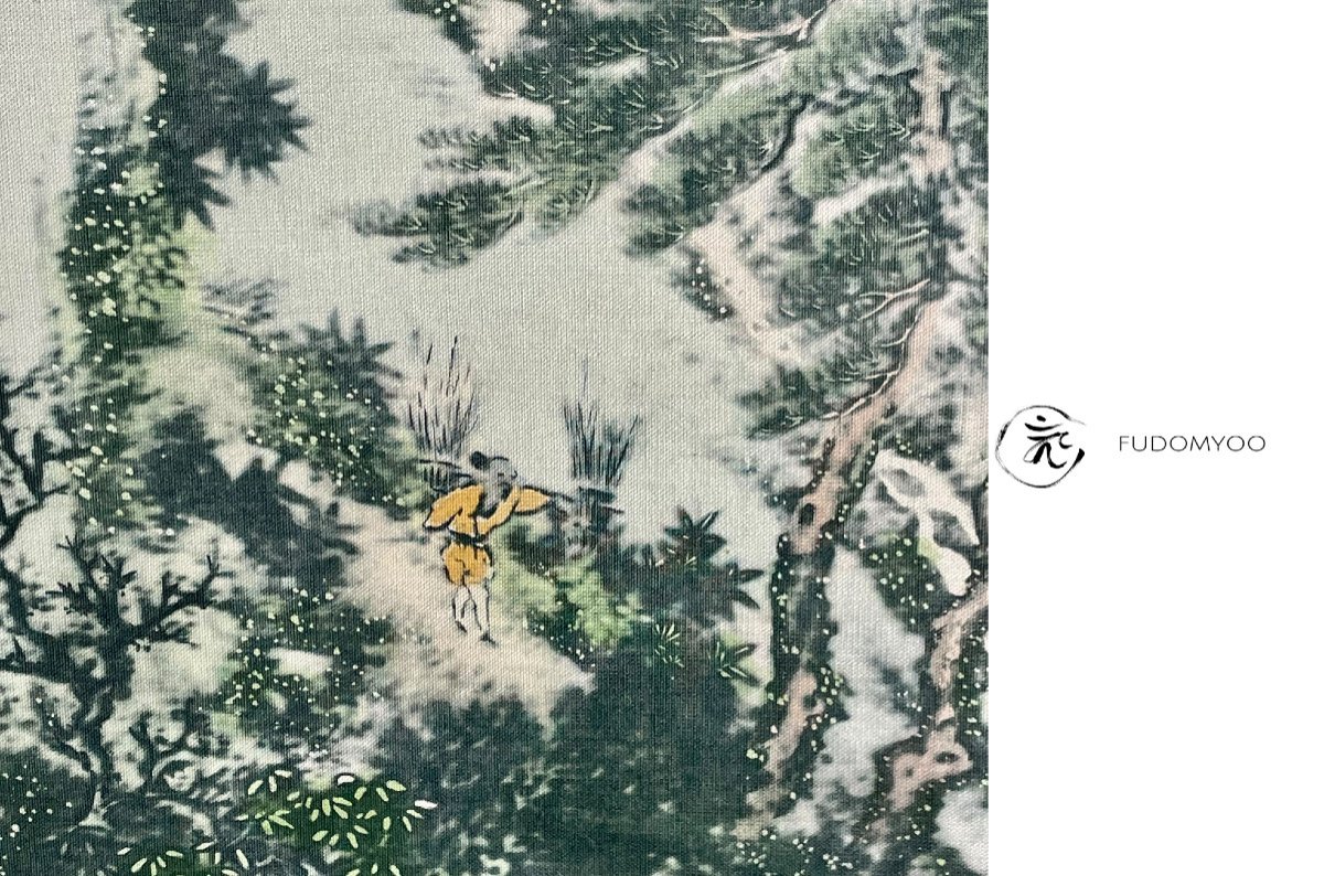 Kakemono Peinture Japonaise Foret Paysan -photo-1