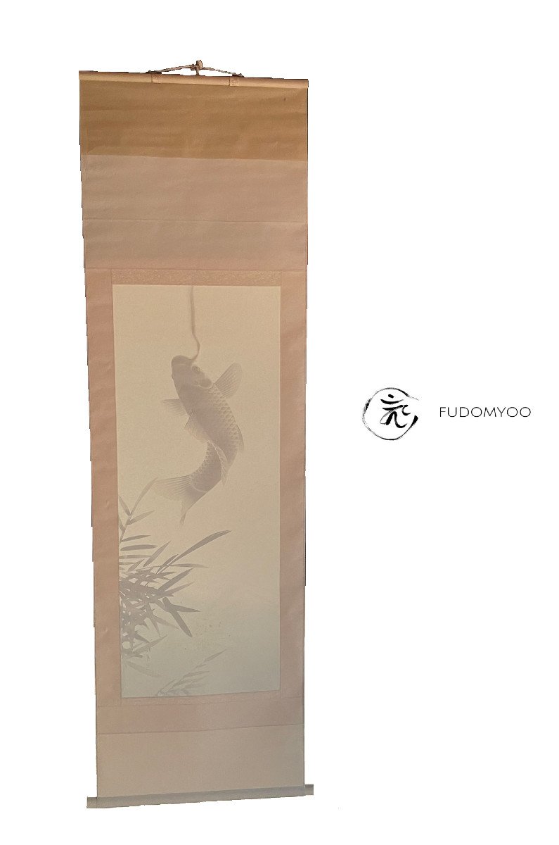 Koi Japanese Carp Painting Kakemono-photo-3