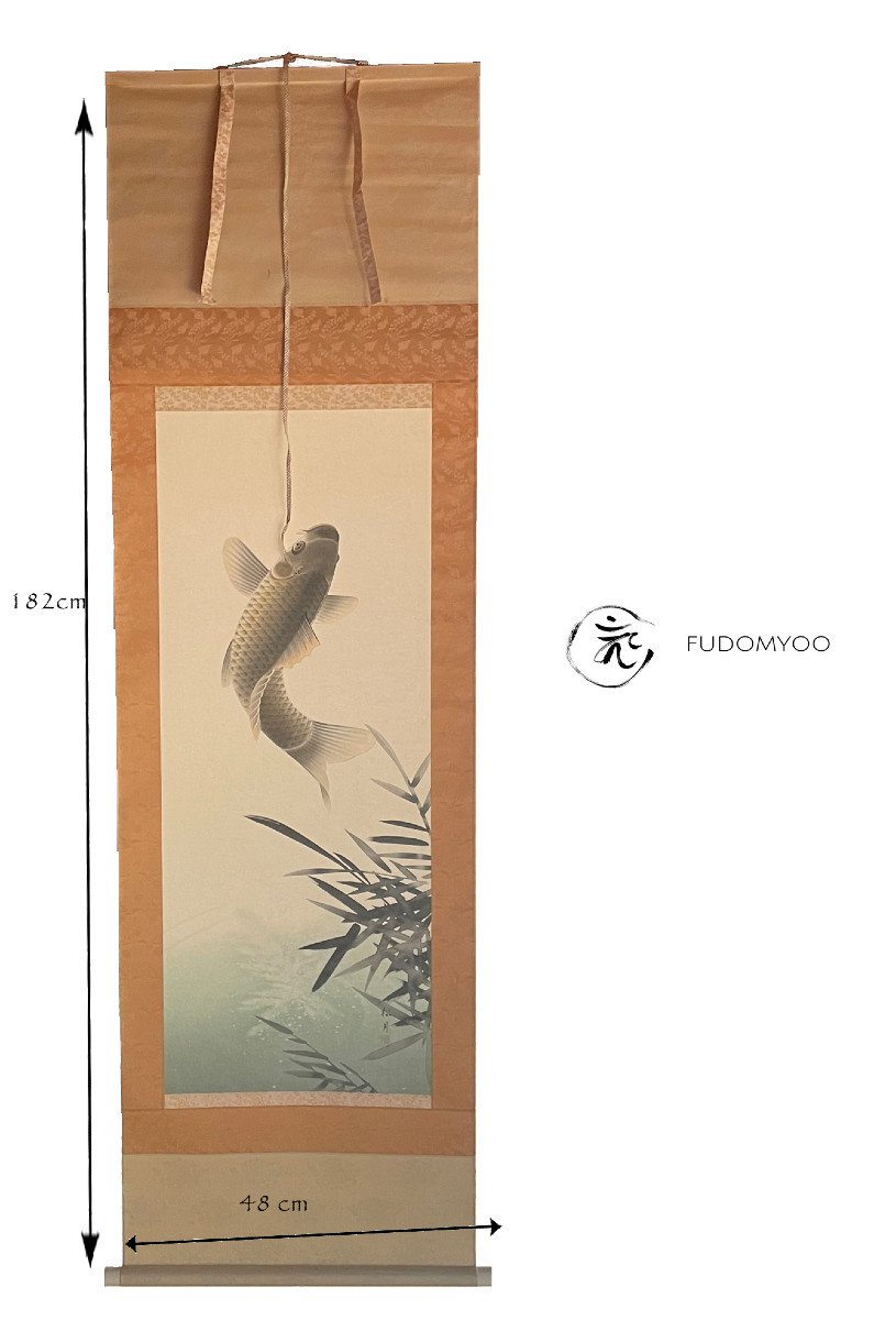 Koi Japanese Carp Painting Kakemono-photo-3