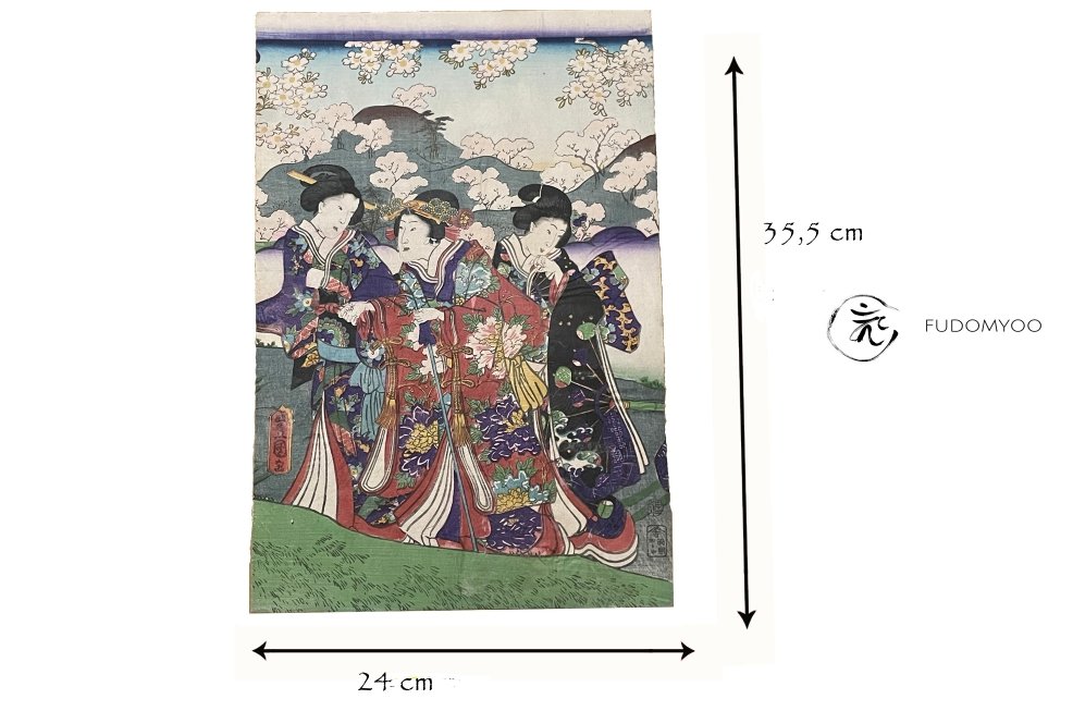 estampe ukiyoe geisha kimono fleur de cerisier -photo-1