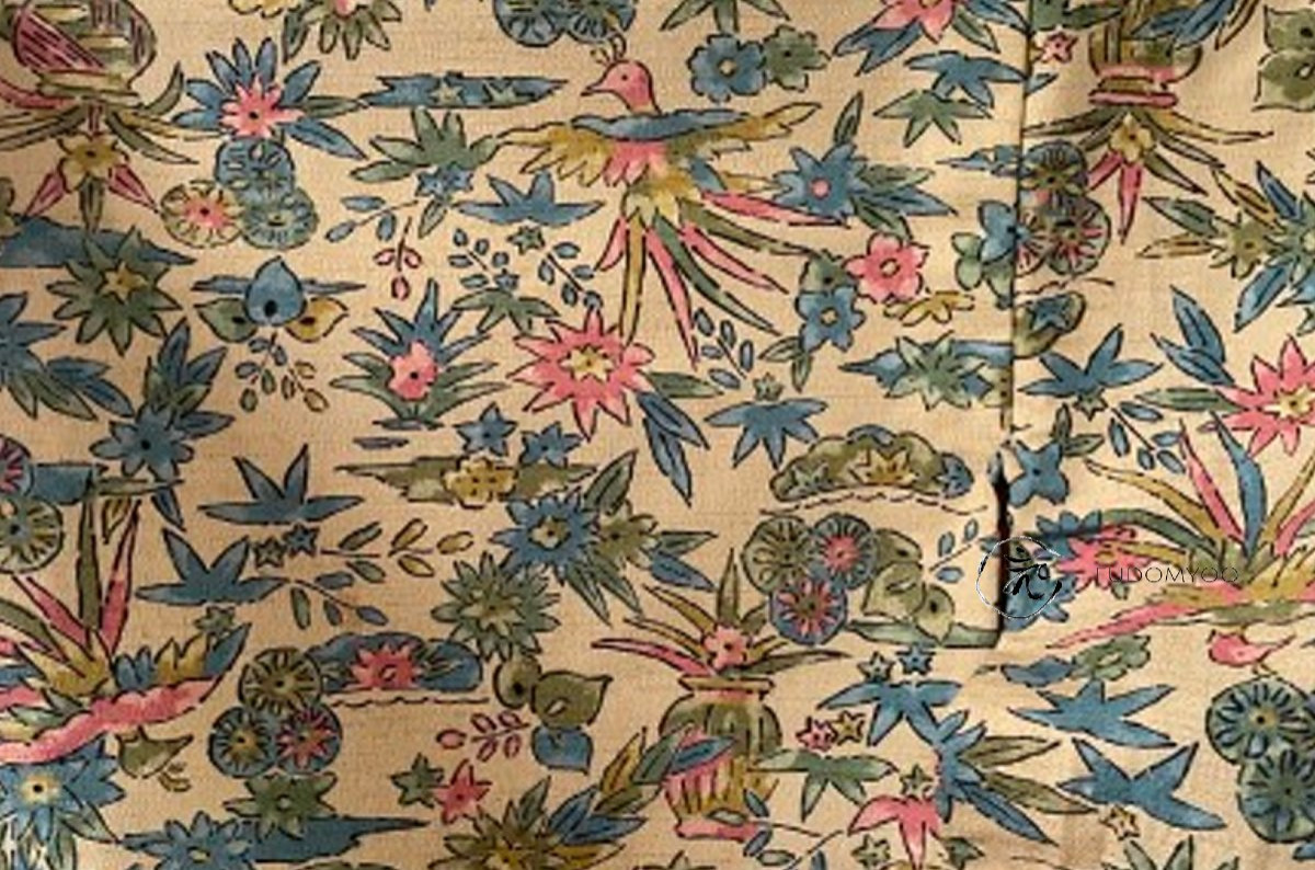 Kimono femme peint soie phenix -photo-4