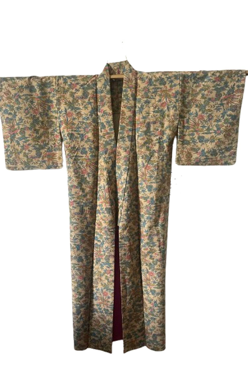 Kimono femme peint soie phenix 
