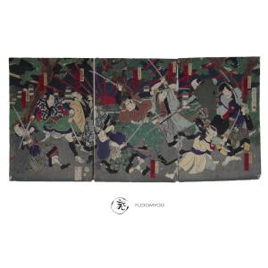 Estampe Combat Samourai Kabuki