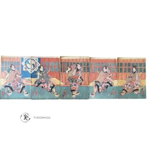 estampe ukiyoe kabuki theatre japon 