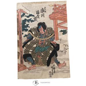estampe ukiyoe kabuki theatre japon neige 
