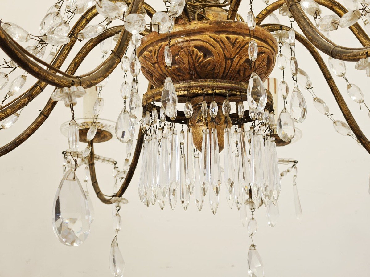 Beautiful Genoese Chandelier With 8 Lights - Early 19th Century-photo-2