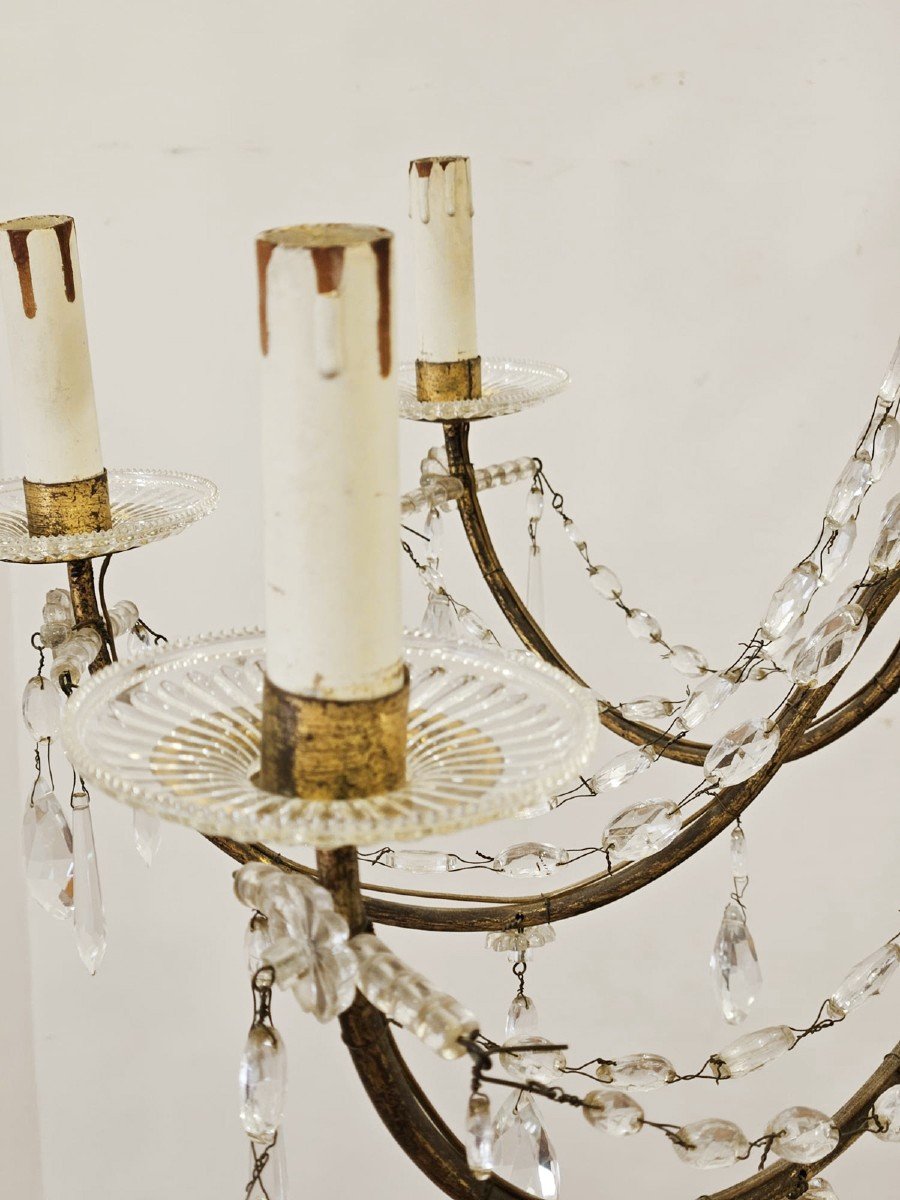 Beautiful Genoese Chandelier With 8 Lights - Early 19th Century-photo-5
