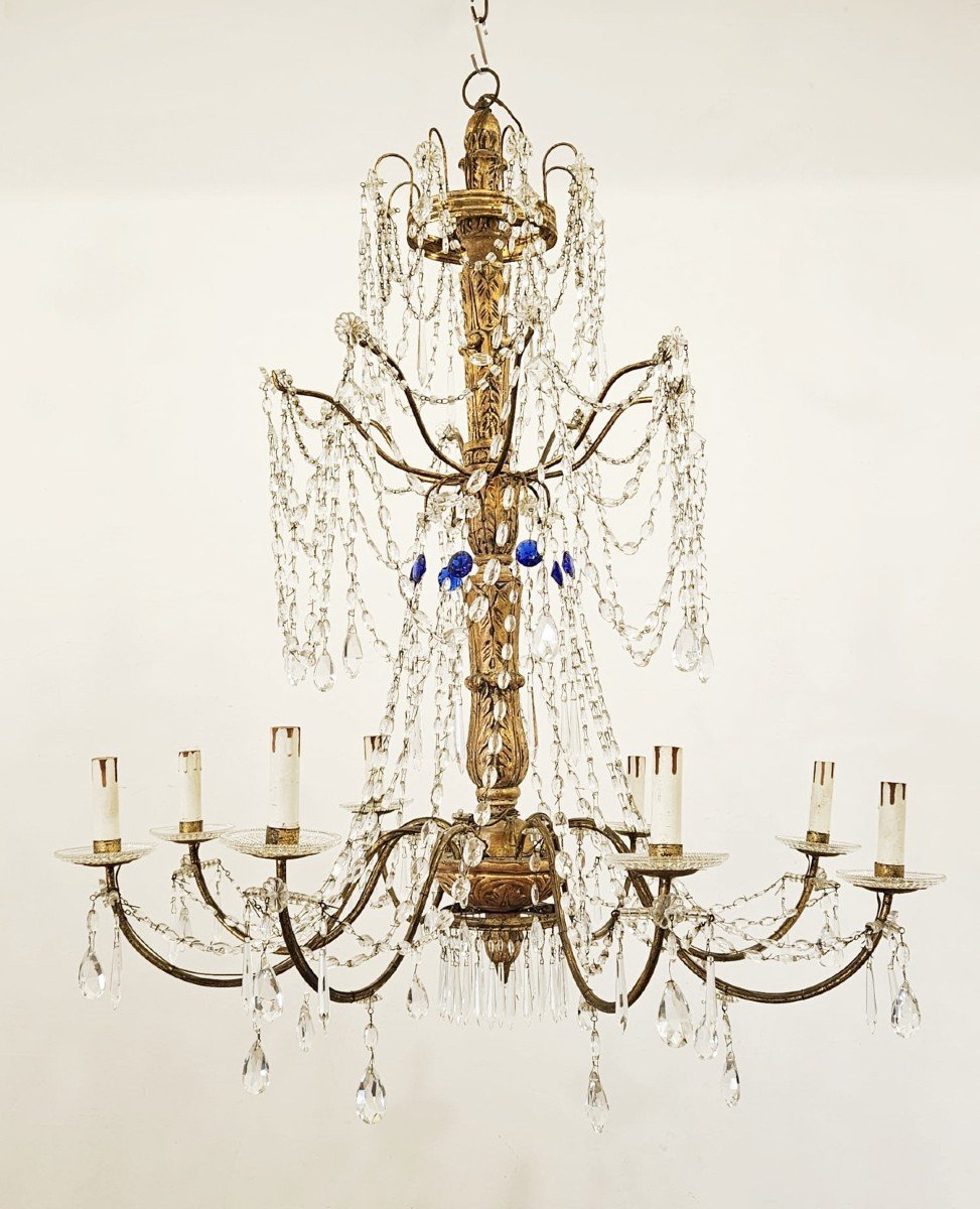 Beautiful Genoese Chandelier With 8 Lights - Early 19th Century-photo-8