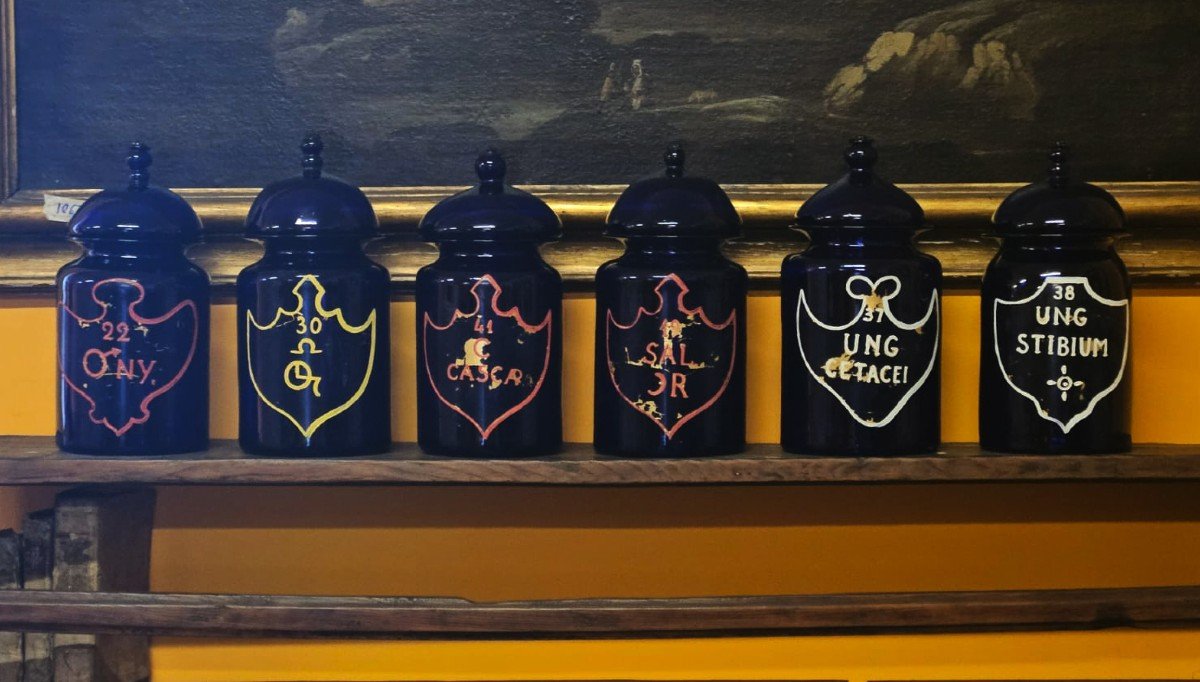 Six Beautiful Apothecary Vases - 19th Century-photo-2