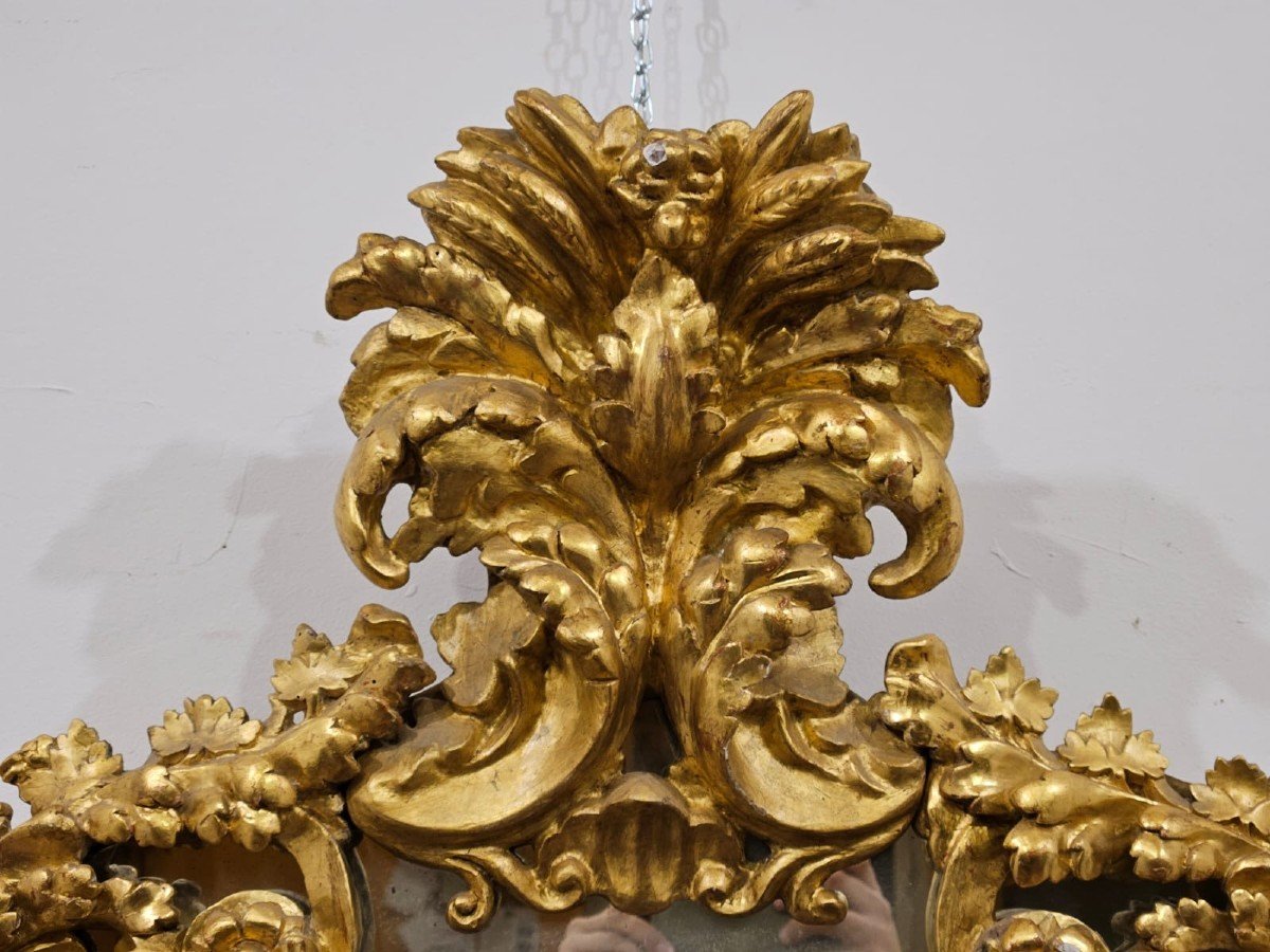 Carved And Gilded Wooden Mirror - 19th Century-photo-3