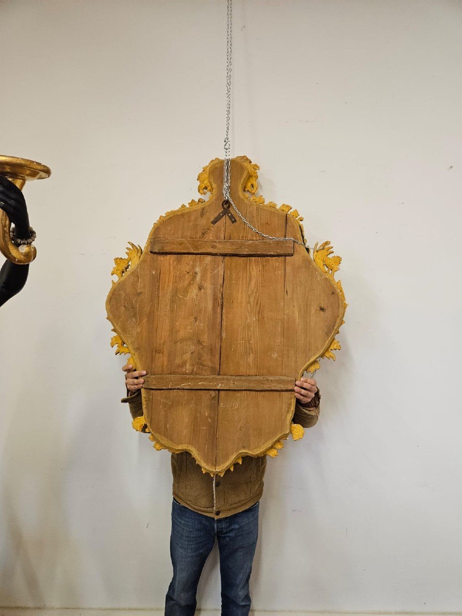 Carved And Gilded Wooden Mirror - 19th Century-photo-4