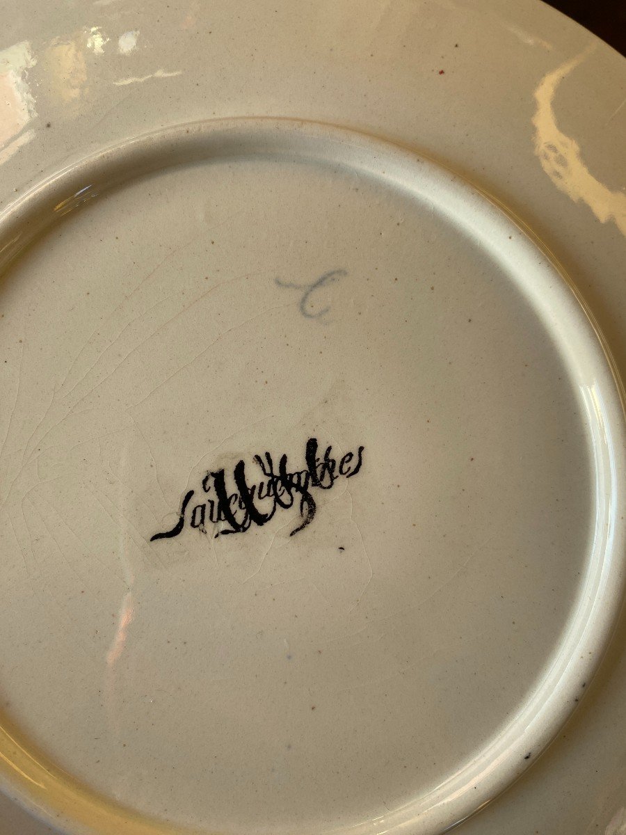 12 Assiettes "faience De Sarreguemine" - Fin 19ème Siècle-photo-5