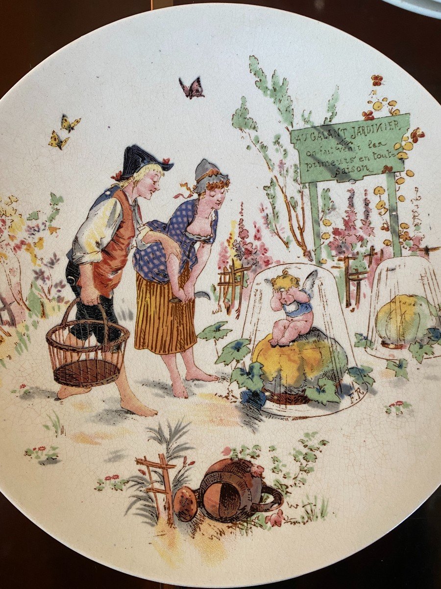 12 Assiettes "faience De Sarreguemine" - Fin 19ème Siècle-photo-6