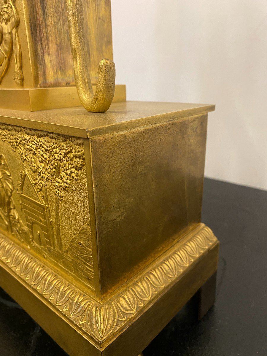 Pendule "parigina" En Bronze Doré - XIXe Siècle-photo-5