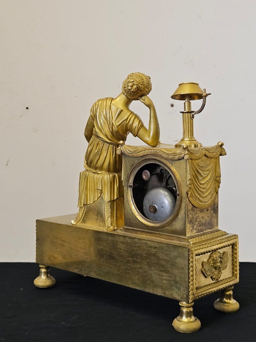 "parisian" Clock In Gilded Bronze - 19th Century-photo-4