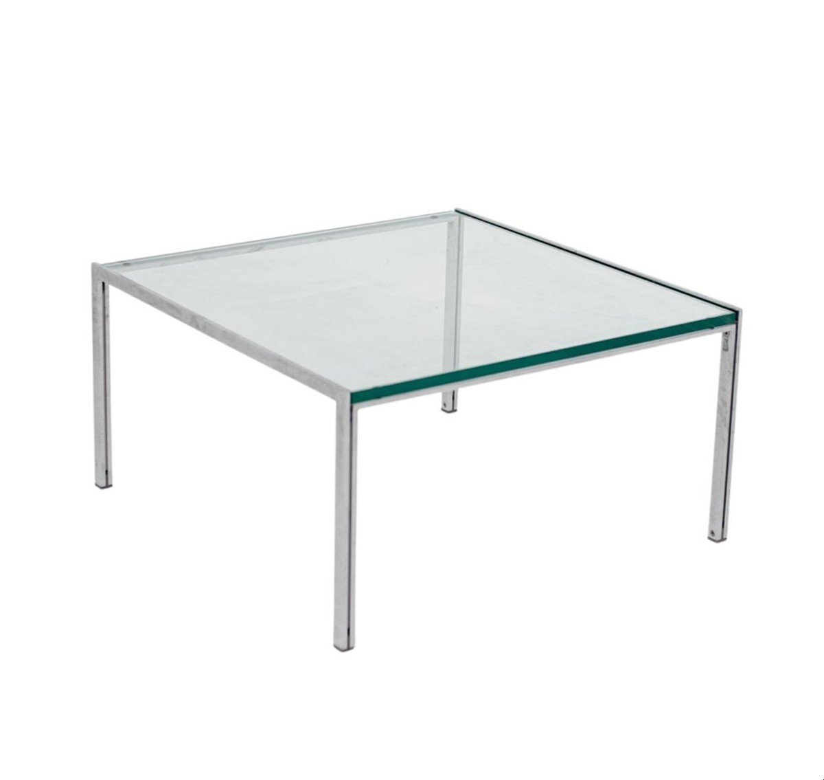 Table Basse En Métal Avec Plateau En Verre Par Ross Littell Pour Depadova - 1960