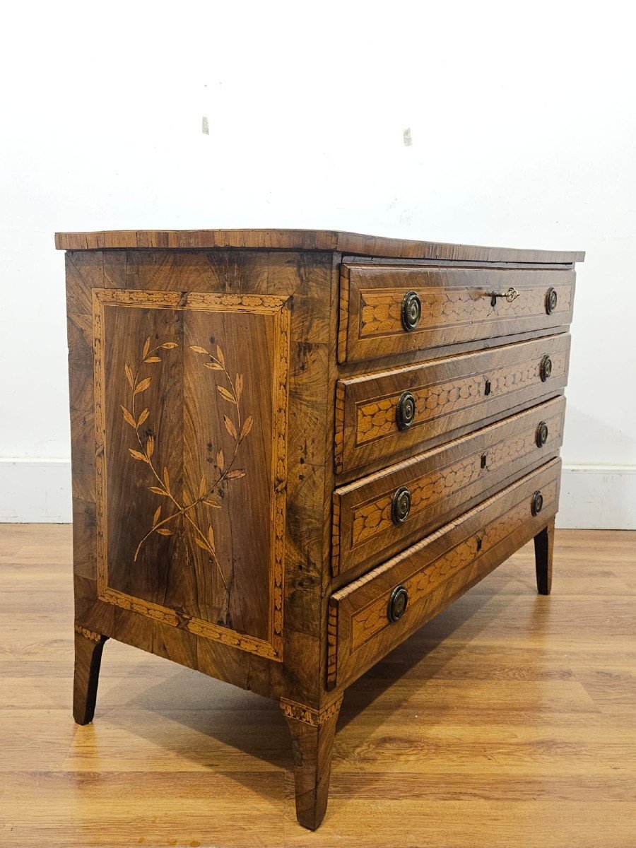 Commode Louis XVI Marquetée - Fin XVIIIe Siècle-photo-2