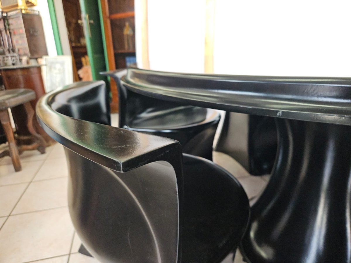 Ensemble De Salle à Manger « Boccio » Avec Table Et Six Chaises De Pierluigi Spadolini Pour 1p-photo-1