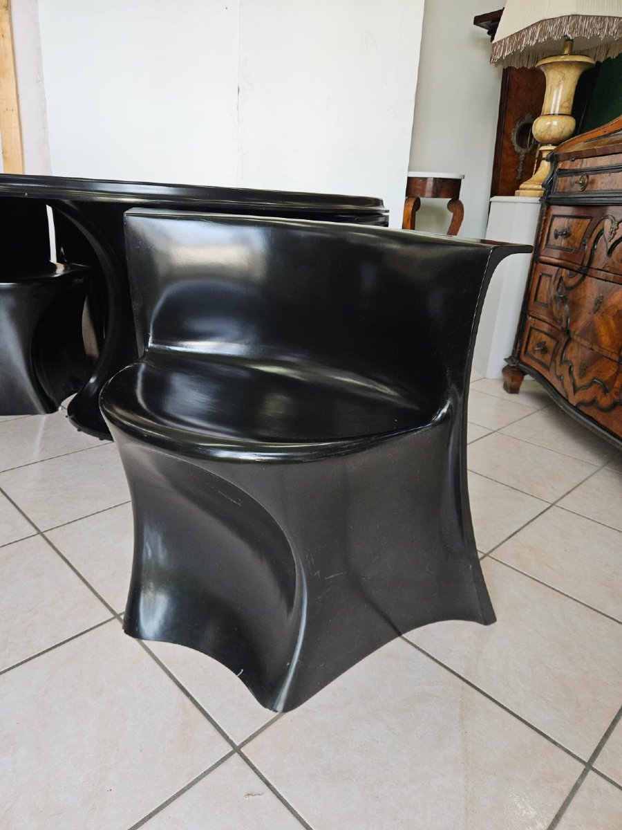 Ensemble De Salle à Manger « Boccio » Avec Table Et Six Chaises De Pierluigi Spadolini Pour 1p-photo-3