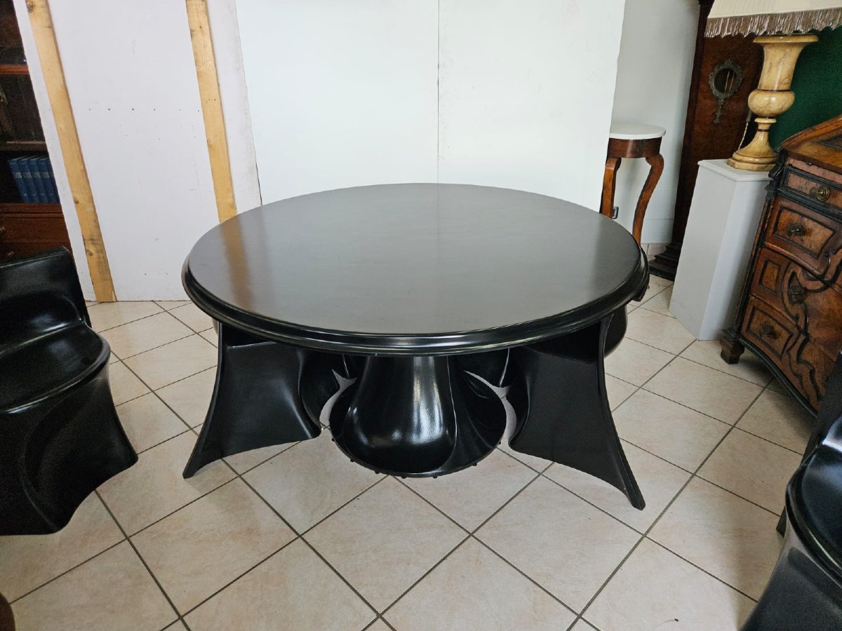 Ensemble De Salle à Manger « Boccio » Avec Table Et Six Chaises De Pierluigi Spadolini Pour 1p-photo-4