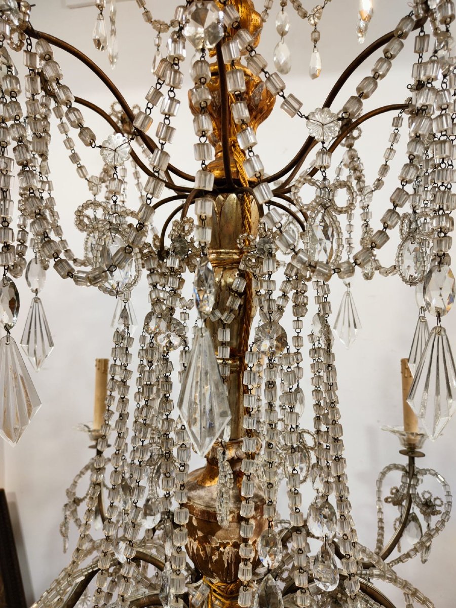 8-arm Genoese Chandelier With Crystals-photo-2