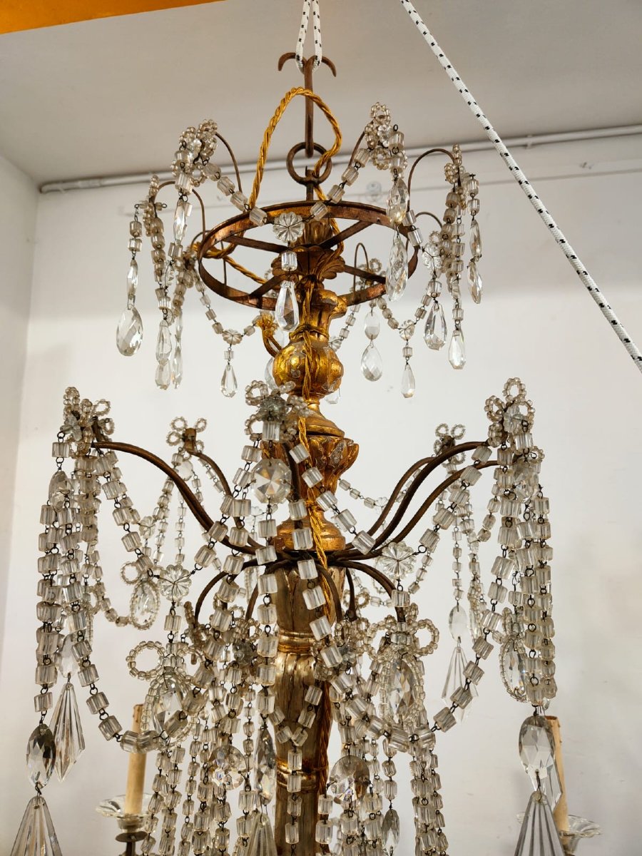 8-arm Genoese Chandelier With Crystals-photo-3