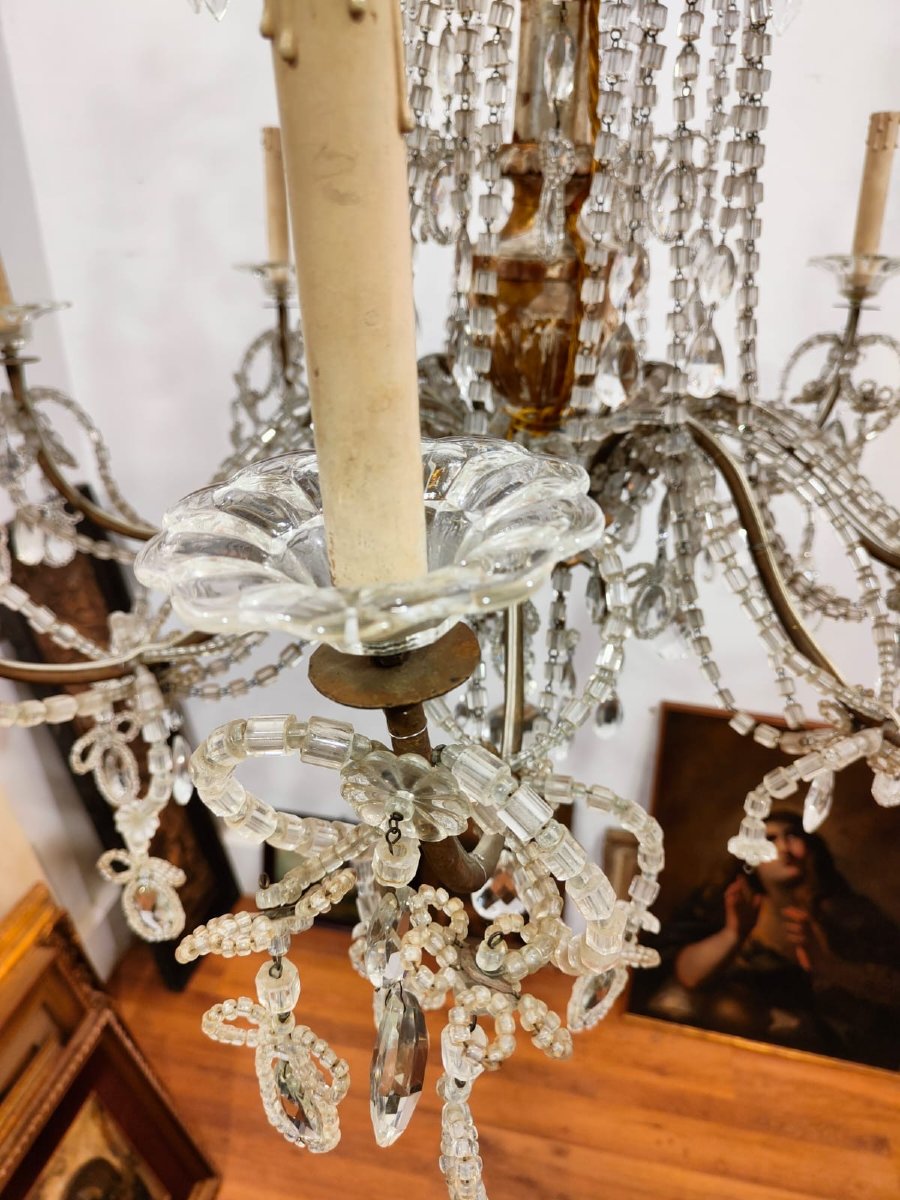 8-arm Genoese Chandelier With Crystals-photo-2