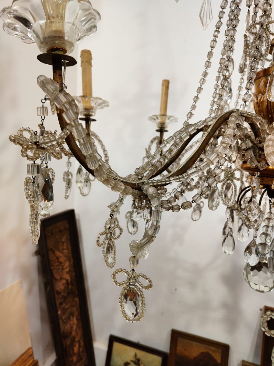 8-arm Genoese Chandelier With Crystals-photo-3