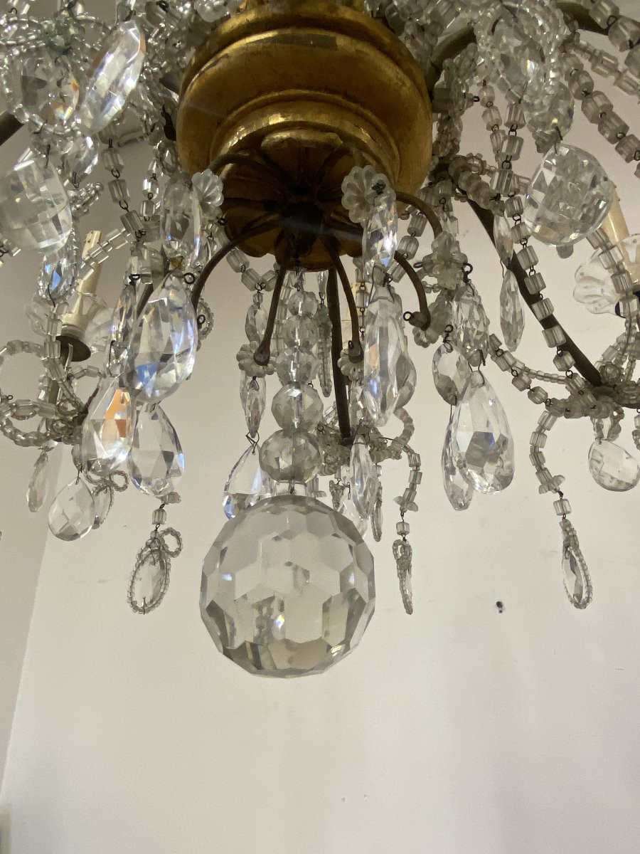 8-arm Genoese Chandelier With Crystals-photo-5
