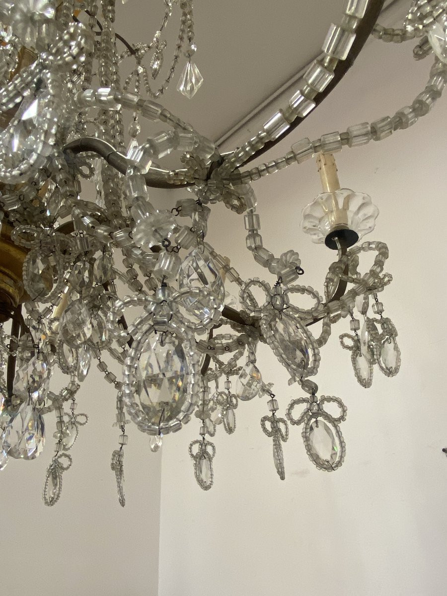 8-arm Genoese Chandelier With Crystals-photo-6