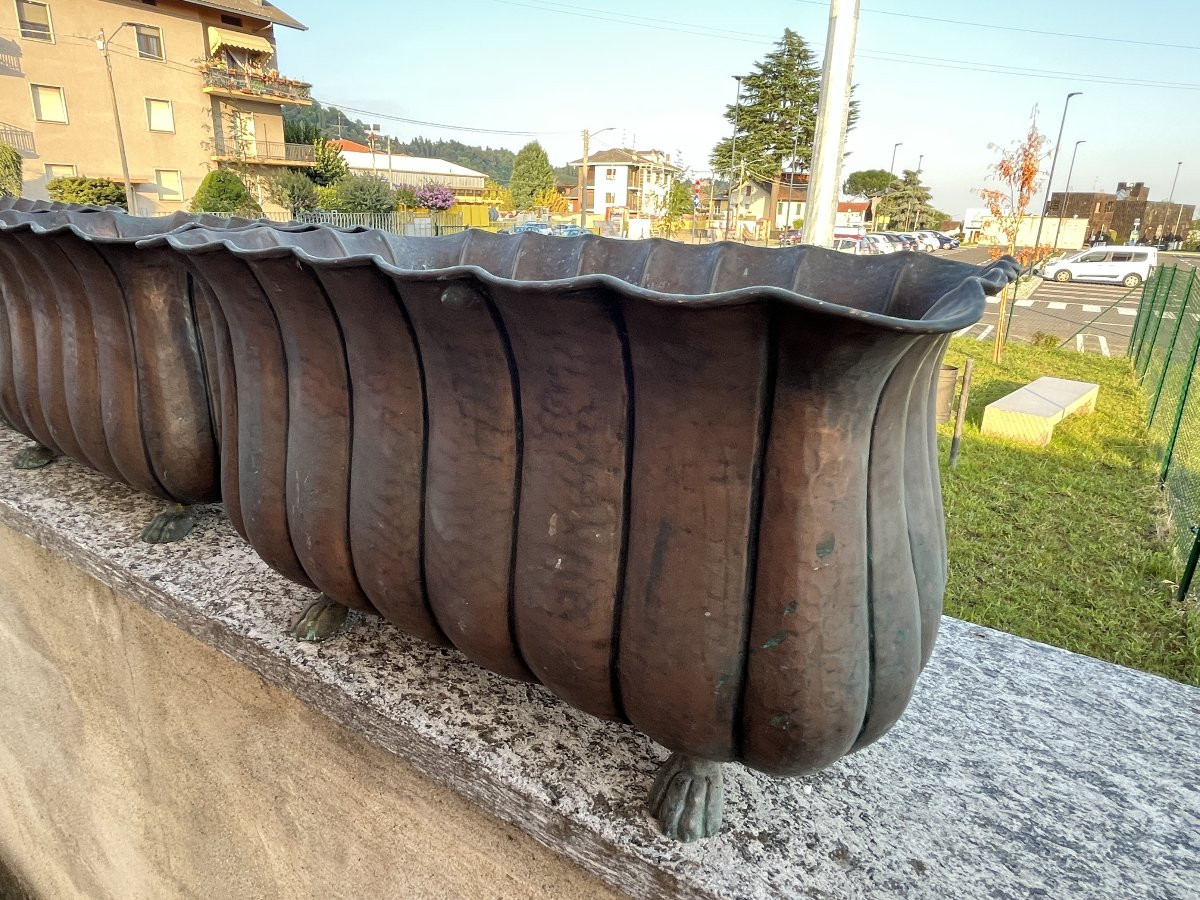 Antique Copper Planters – Set Of 4-photo-1
