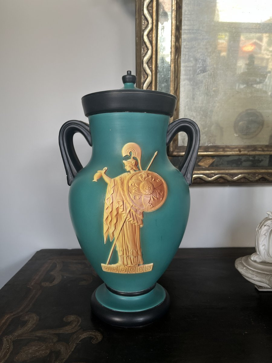 Vase en céramique, réalisé en Italie dans les années 1930 par la manufacture Vibi Torin-photo-2