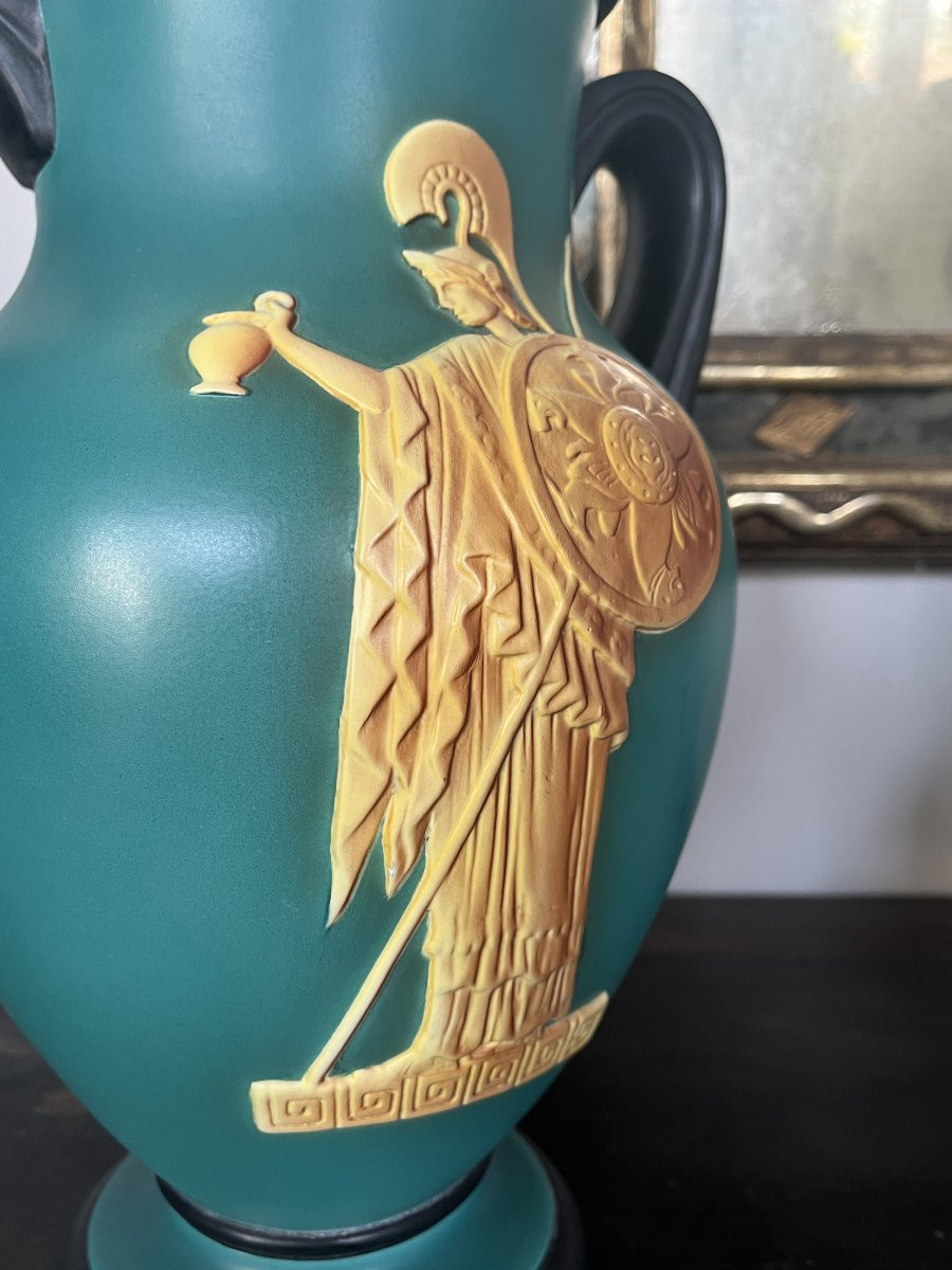 Vase en céramique, réalisé en Italie dans les années 1930 par la manufacture Vibi Torin-photo-6