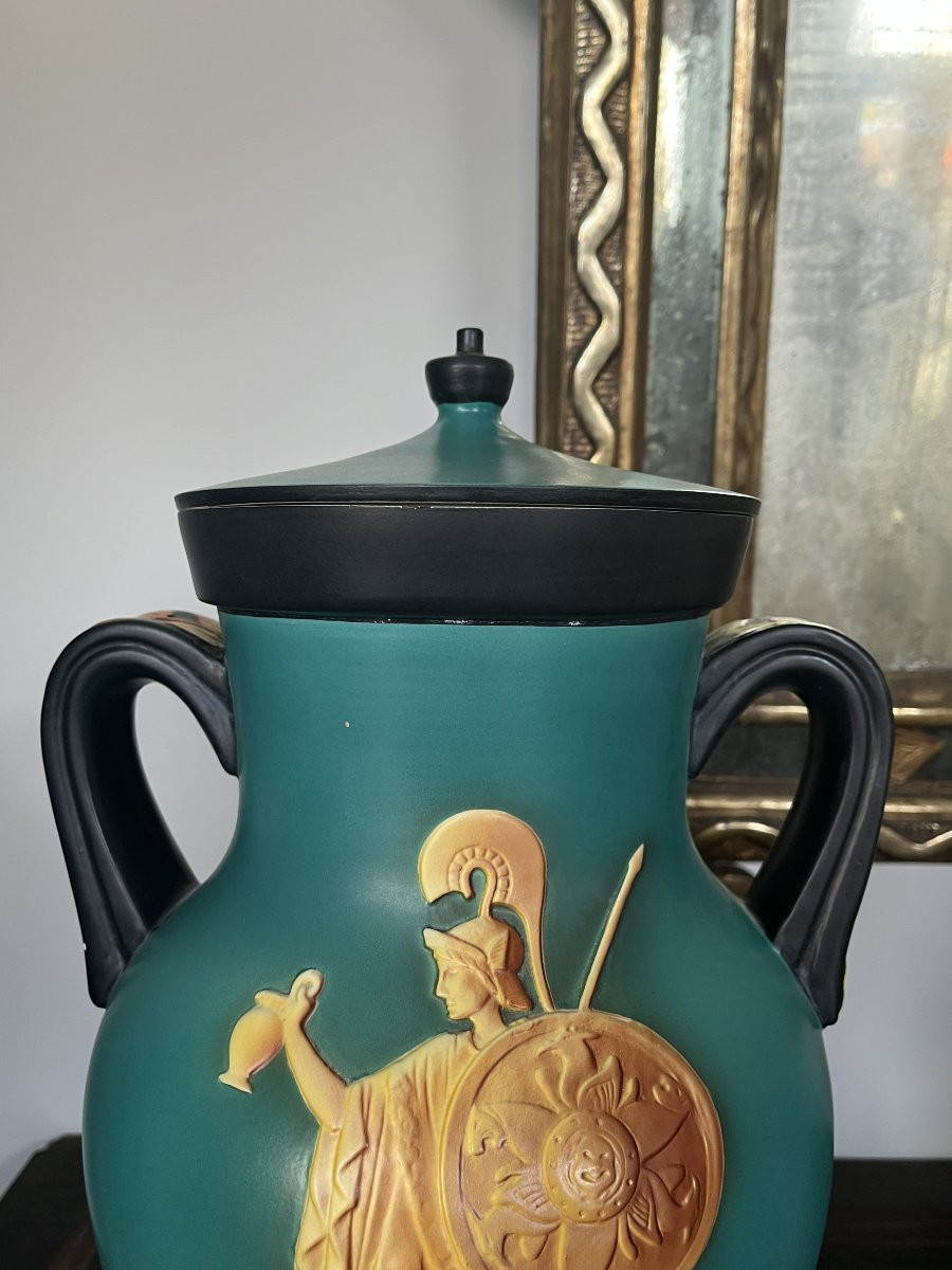 Vase en céramique, réalisé en Italie dans les années 1930 par la manufacture Vibi Torin-photo-7